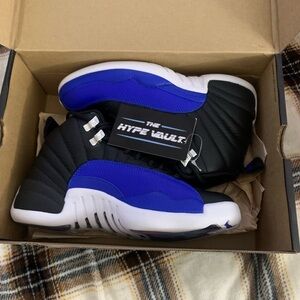 Jordan Black and Royal Blue High-Top Sneakers